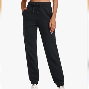Crz Yoga Women's Black Ankle Fleece Sweatpants, Size Small